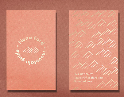 Business cards for a fictitious mountain guide