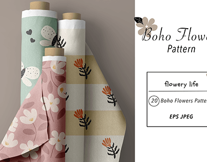 Boho Flowers Pattern Collection