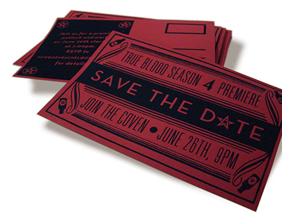 Screen-Printed Save the Date Postcard