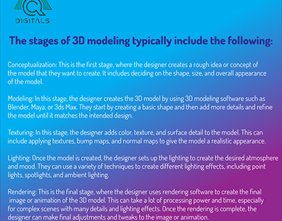 THE STAGES OF 3D MODELING TYPICALLY