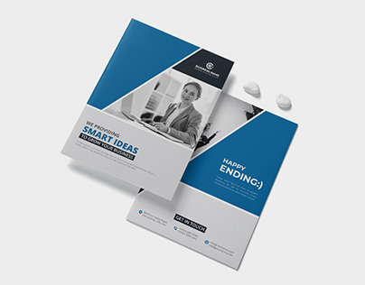 Clean Corporate Bifold Business Brochure Template