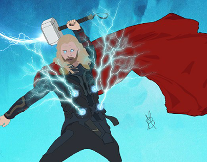 the god of lighting - thor 
vector drawing ❤️