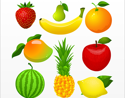 Fruit and vegetable vector art collection
