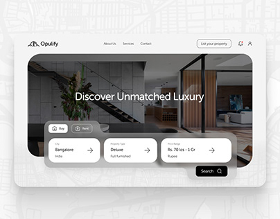Opulify - Real estate landing page - UI