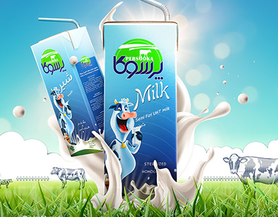 طراحی بسته بندی شیر مدرسه پرسوکا