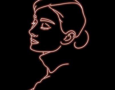 Iconic Women Neon Line Art