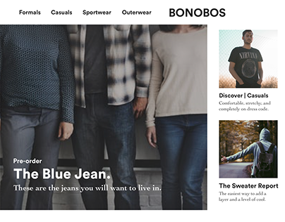 Bonobos Men's Clothing website