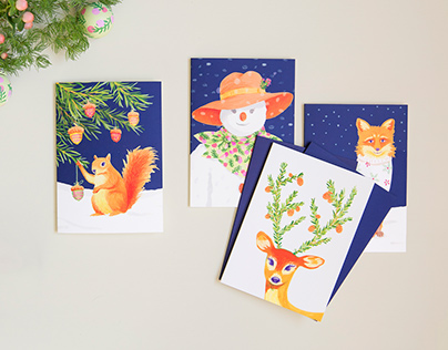 Christmas card designs for Roxwell Press
