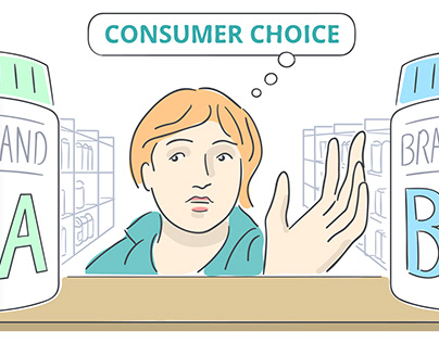 Consumer choice. Illustration for e-learning courses.