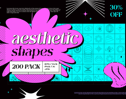 Aesthetic Shapes Pack - Y2K Brutalism Vector Forms