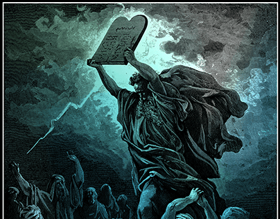 Moses Breaks the Tablets - Color Gradient on Engraving