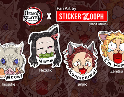 Demon Slayer: Kimetsu no Yaiba (Fan Art Stickers sheet)