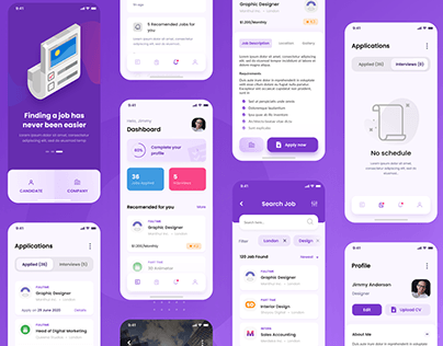 Qerza – Job Portal iOS App Design Figma Template