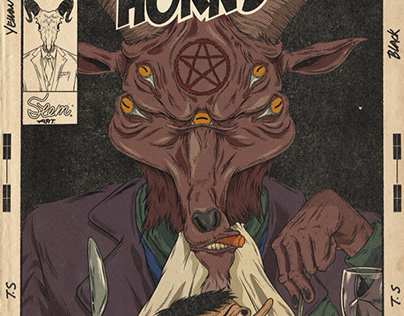 Retro comic cover-demon series THE HORNS