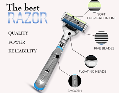 Razor product infographic Design image listing
