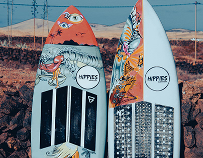 surfboard painting HIPPIES SURFBOARDS FUERTEVENTURA