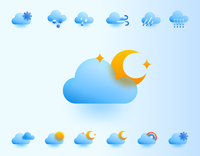 Frosted Glass Weather Icons | Glass Morphism