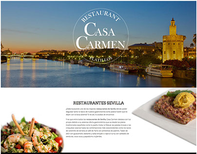Landing Page Design Casa Carmen Sevilla Restaurant