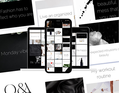 Canva, instagram template, black and white