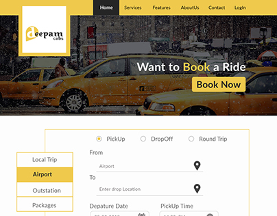 Web Template for Online Booking a Cabs