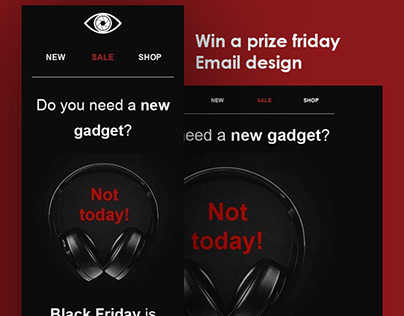 Win a prize friday email design