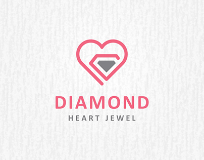 Diamond Heart Logo Template for Sale