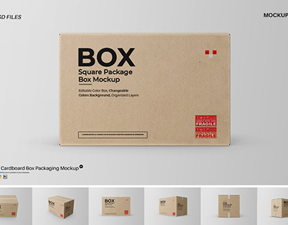 Large Cardboard Box Packaging Mockup