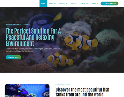 Fish Aquarium & Aquascape Service Website | Web Design