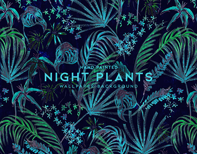 Hand Painted Night Plants