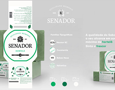 Design de Produto - Sabonete Senador Natural Hortelã