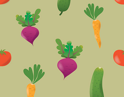 Vector pattern, vegetable. Adobe Illustrator, 2018