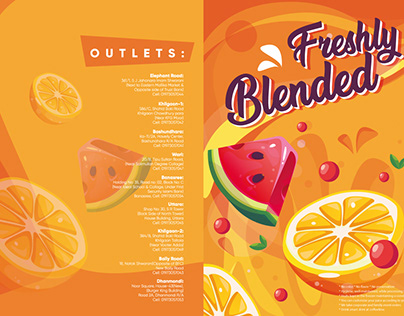 Fruit juice restaurant menu card