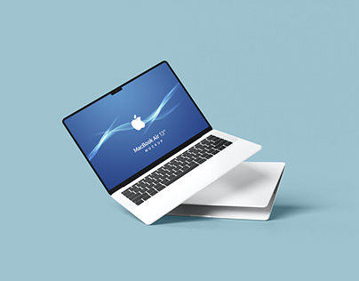 Free Tilted MacBook Air 13" Mockup PSD