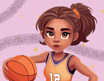 cartoon characters - female basketball players