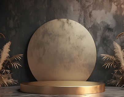luxury tropical marble podium bronze background