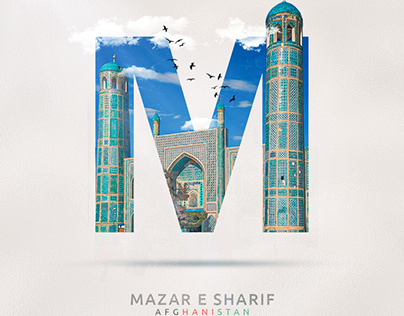 City Lettering Alphabet Design MAZAR-e-SHARI