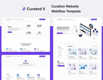 Curated X - Curation Website Webflow Template