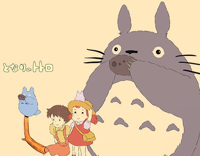 Digital drawing of Studio Ghibli's Totoro