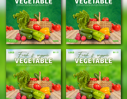 Vegetables social media promotion banner post