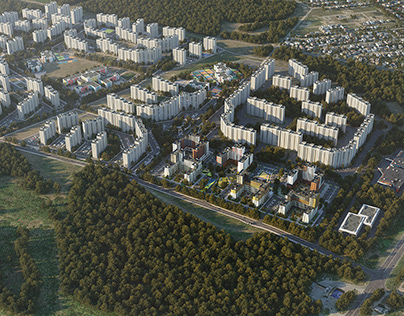 General plan of residental district in Tumen, Russia.