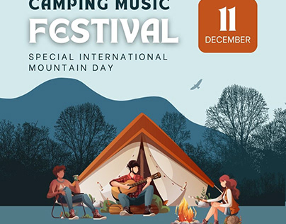 Blue Camping Music Festival Announcement Instagram Post