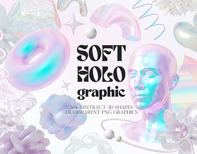 Soft Holo Iridescence 3D Shapes