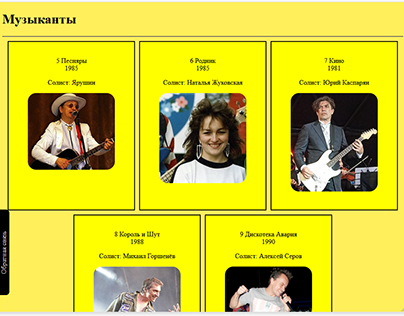 Project thumbnail - Musician - pure css cards
