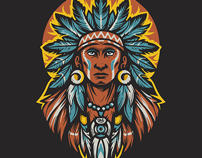 Cherokee Shaman Tshirt design