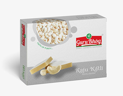 Guru Bhog Kaju Katli Packaging Design