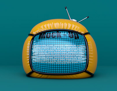 FREE - RETRO- CLOTH TELEVISION MOCK - UP AND 3D OBJ