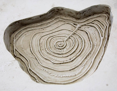 Plaster mold for porcelain piece - Tree rings