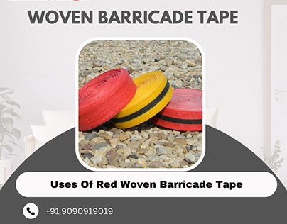 Uses of red woven barricade tape