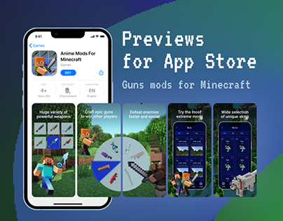 Previews for App Store about Minecraft