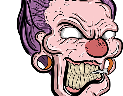 evil clown illustration